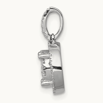 1/2ct. Diamond Round Halo Cluster Pendant, 14K White Gold