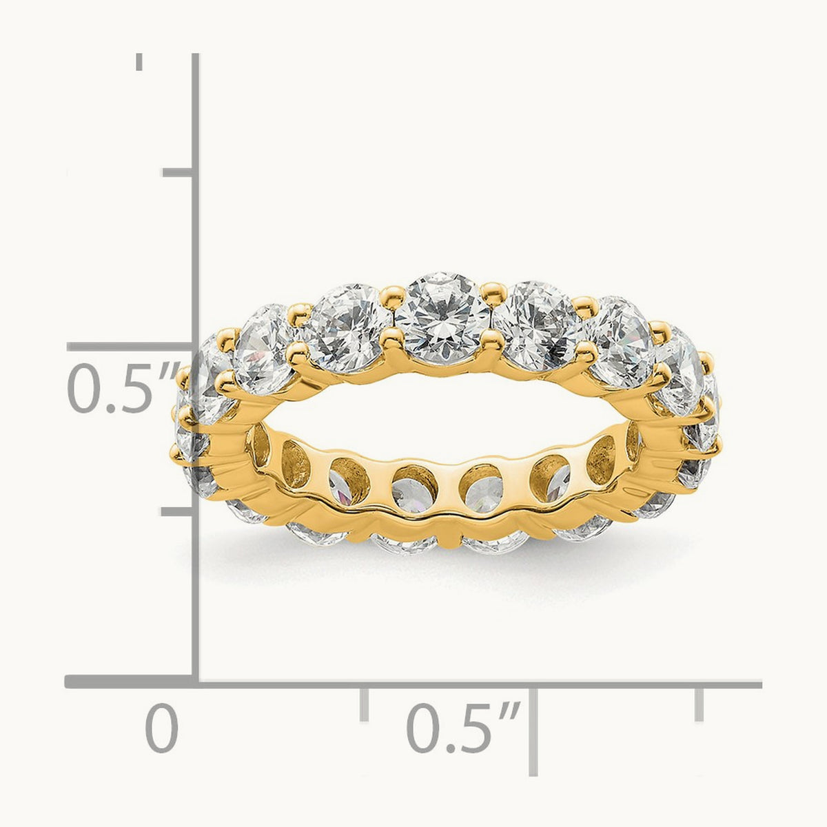 Polished Shared Prong Diamond Eternity Band, 3.00 ct tw — 14K Yellow Gold
