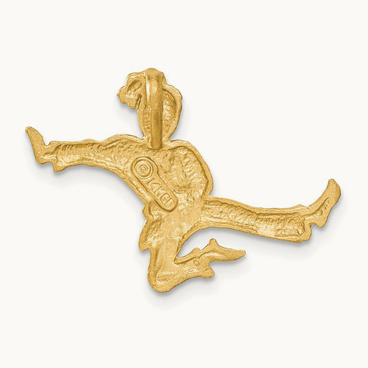 Satin Diamond-cut Open-Backed Karate Female Chain Slide, 14K