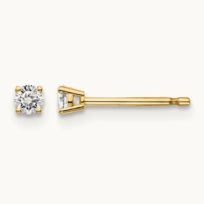 14y .10ct. I1 J-K Diamond Stud Push-on Post Earrings