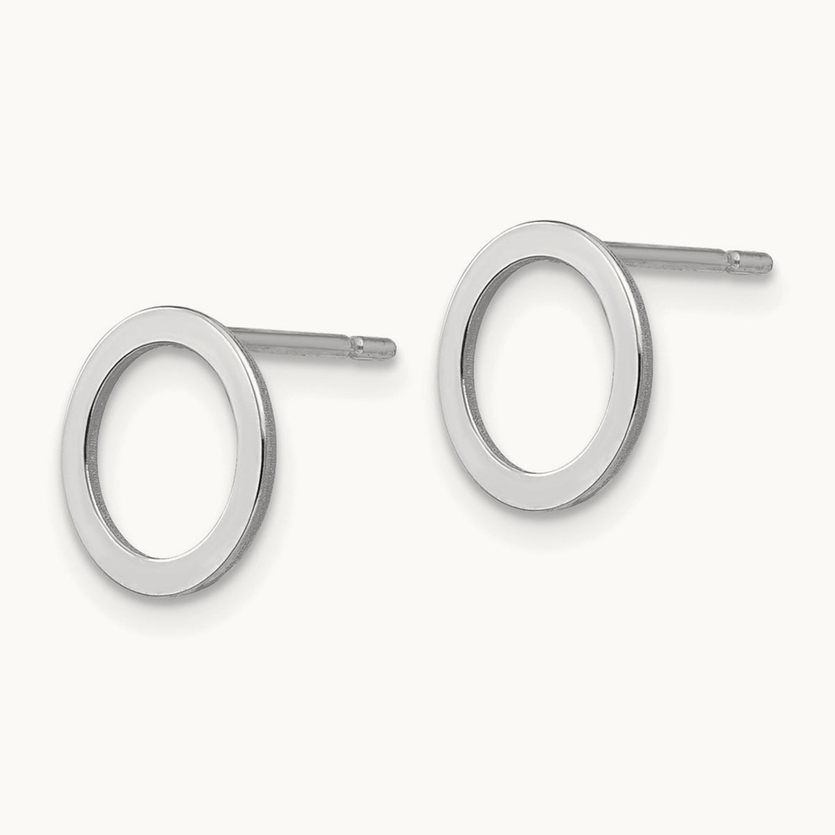 Open Circle Earrings — 14K White Gold