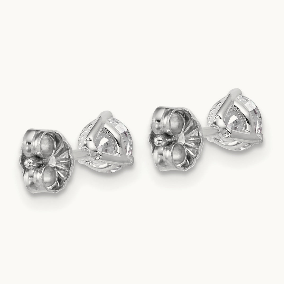 Round Stud Earrings, 0.10-6.00 ct tw Lab-Grown Diamond — 3/4 ct, 18K White Gold
