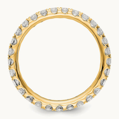 Polished U Shared Prong Diamond Eternity Band, 1.00 ct tw — 14K Yellow Gold