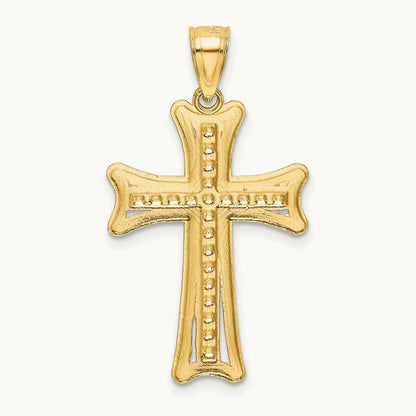 Diamond-cut Cross Pendant, 14K