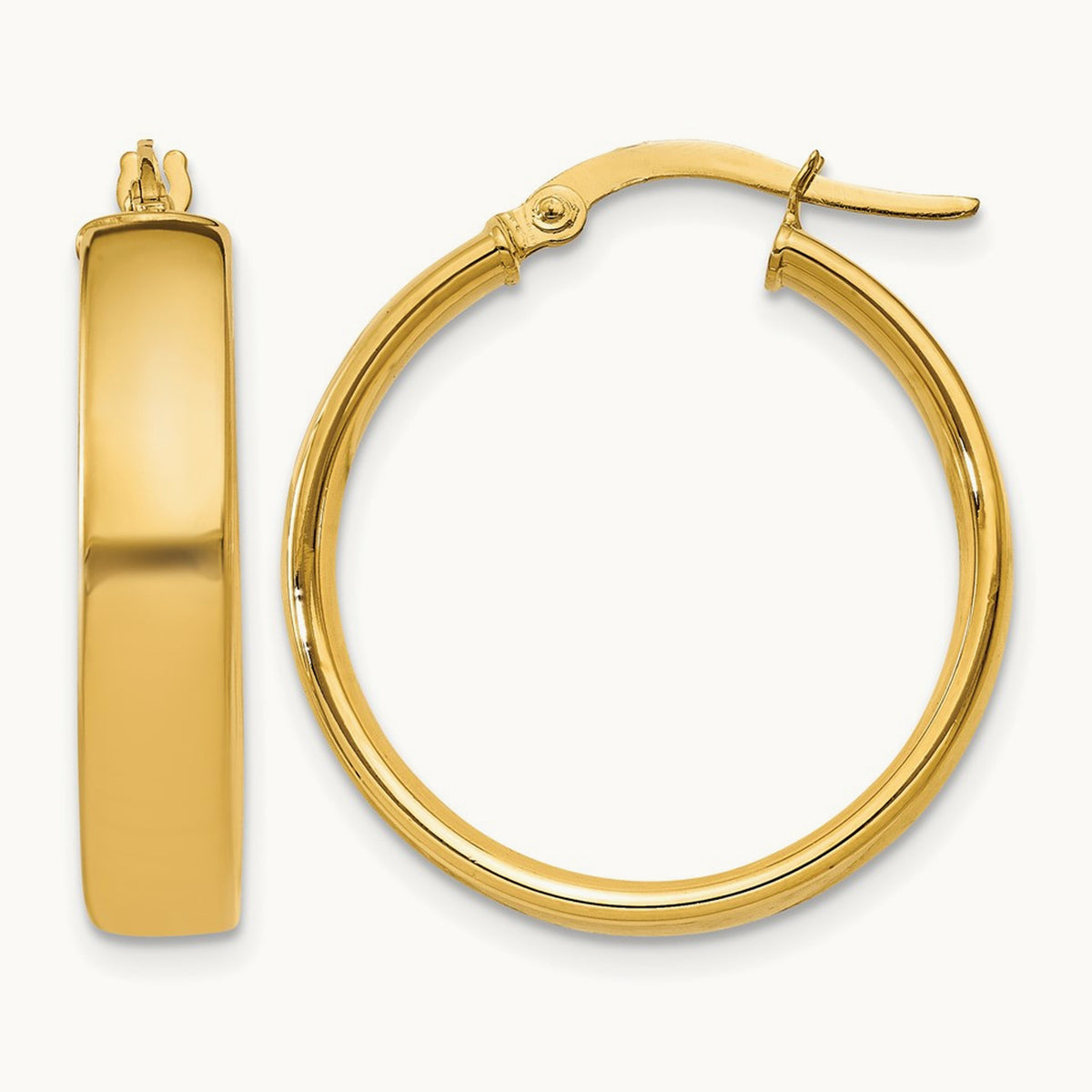 Large Hoop Earrings — 14K Yellow Gold, 4.75mm