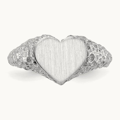 Open Back Heart Signet Ring — photo set