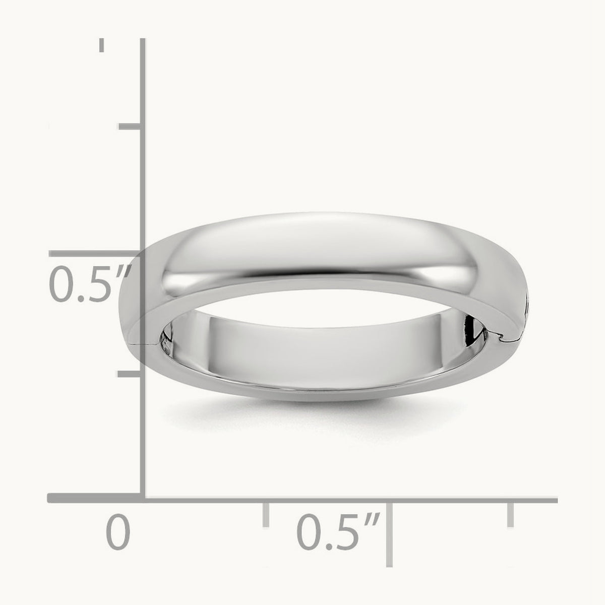 CLIQ Hinged Half Round Wedding Band, 4mm, 14K White Gold