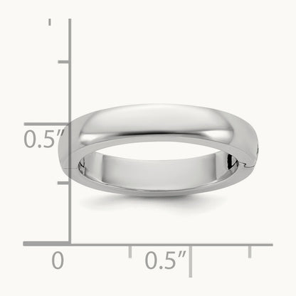 CLIQ Hinged Half Round Wedding Band, 4mm, 14K White Gold