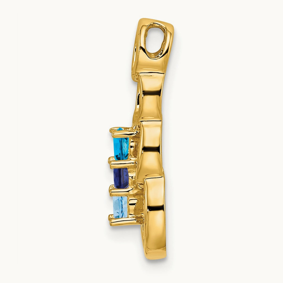 3 Synthetic Stone Family Pendant, 14K