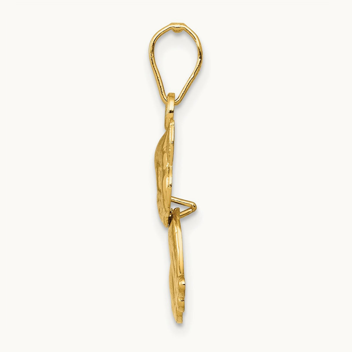 Polished Moveable Cat Pendant, 14K