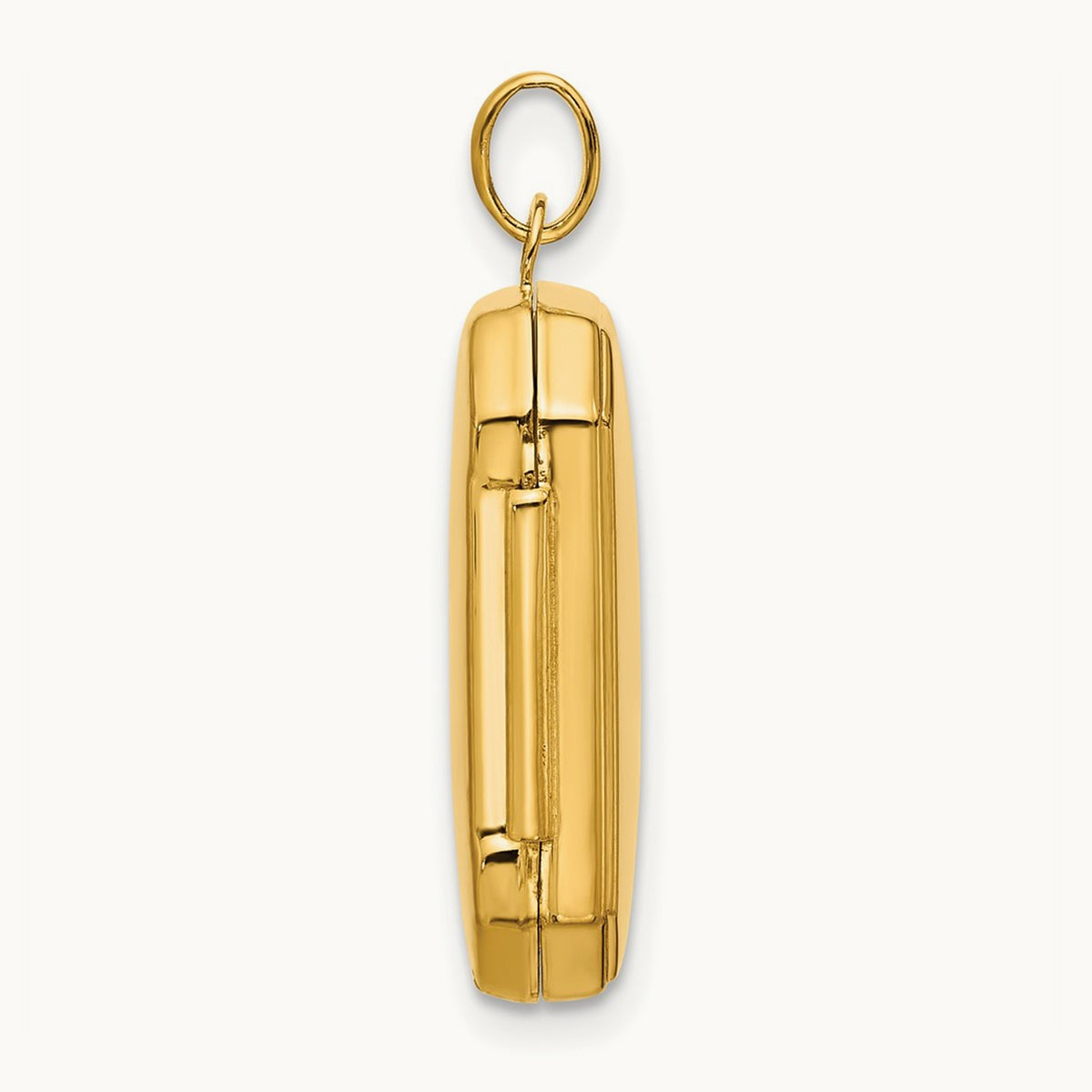 Polished 20x15mm Curved Rectangle Locket — 14K Yellow Gold