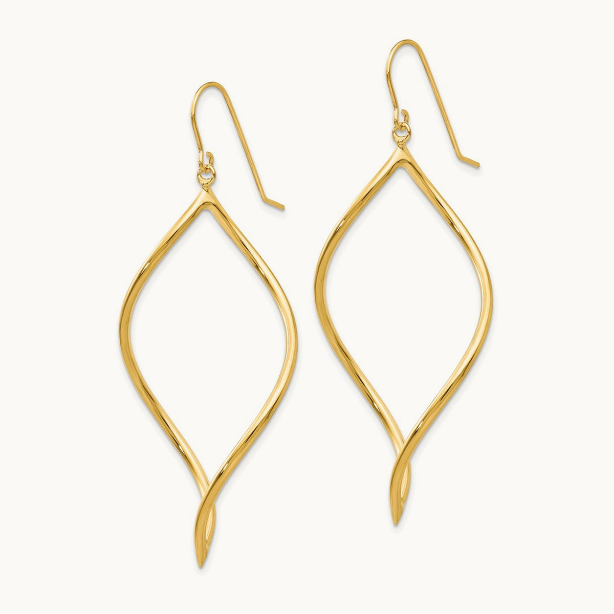 Twisted Drop Earrings, 14K
