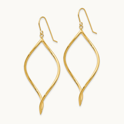 Twisted Drop Earrings, 14K