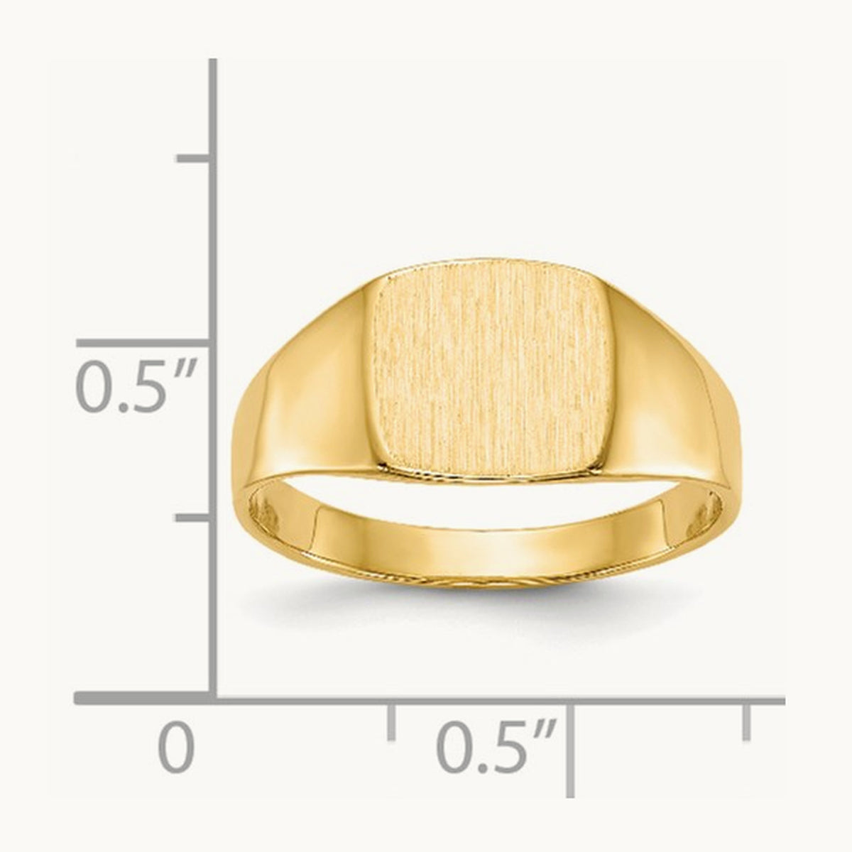 9.0x8. Closed Back Signet Ring, 5mm, 14K