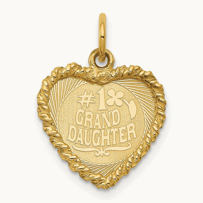 #1 GRANDDAUGHTER Disc Charm, 14K