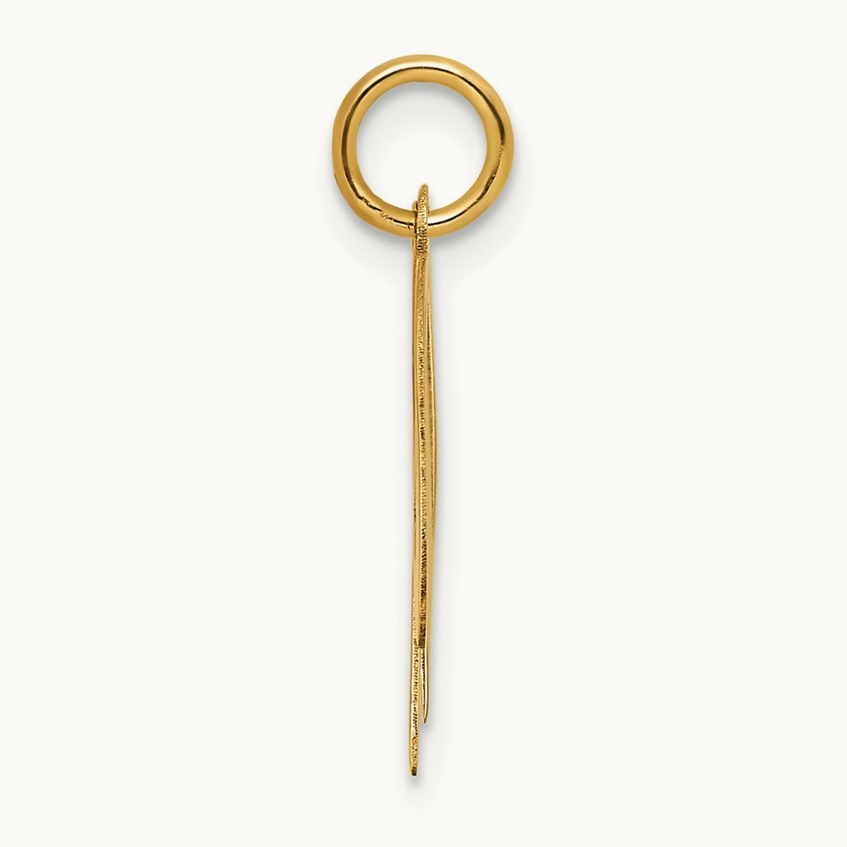 Large Fancy Script Initial Charm — 14K Yellow Gold, W