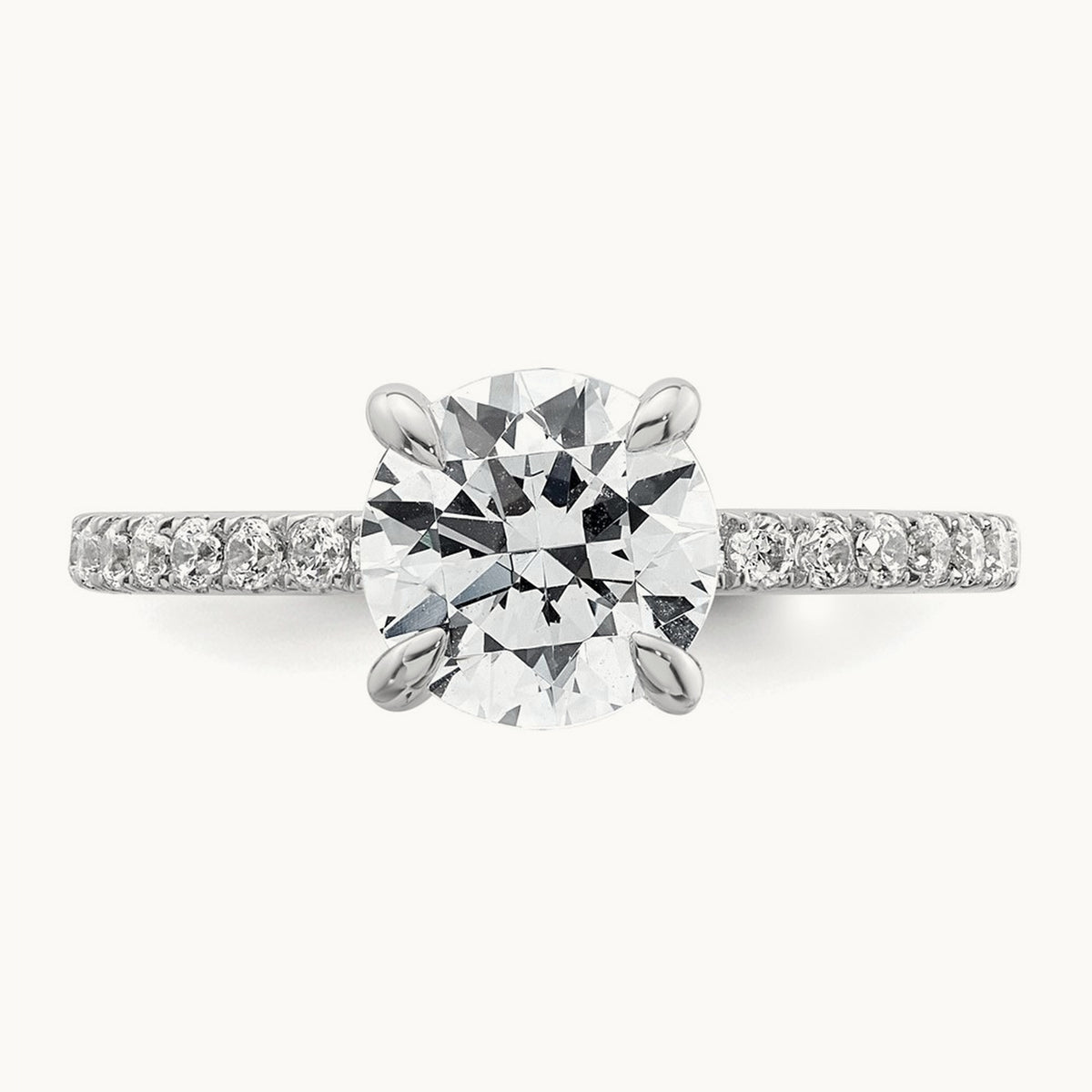 Round Solitaire Engagement Ring, 1.25-3.50 ct tw Lab-Grown Diamond — 14K White Gold, 7 (2)