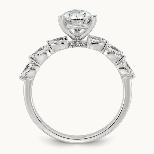 Pear Center with Pear Sides Ring, 2 1/8-4 7/8 ct Lab-Grown Diamond