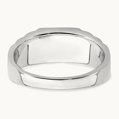 Created Ruby and Diamond Mens Ring, 14K Two-tone