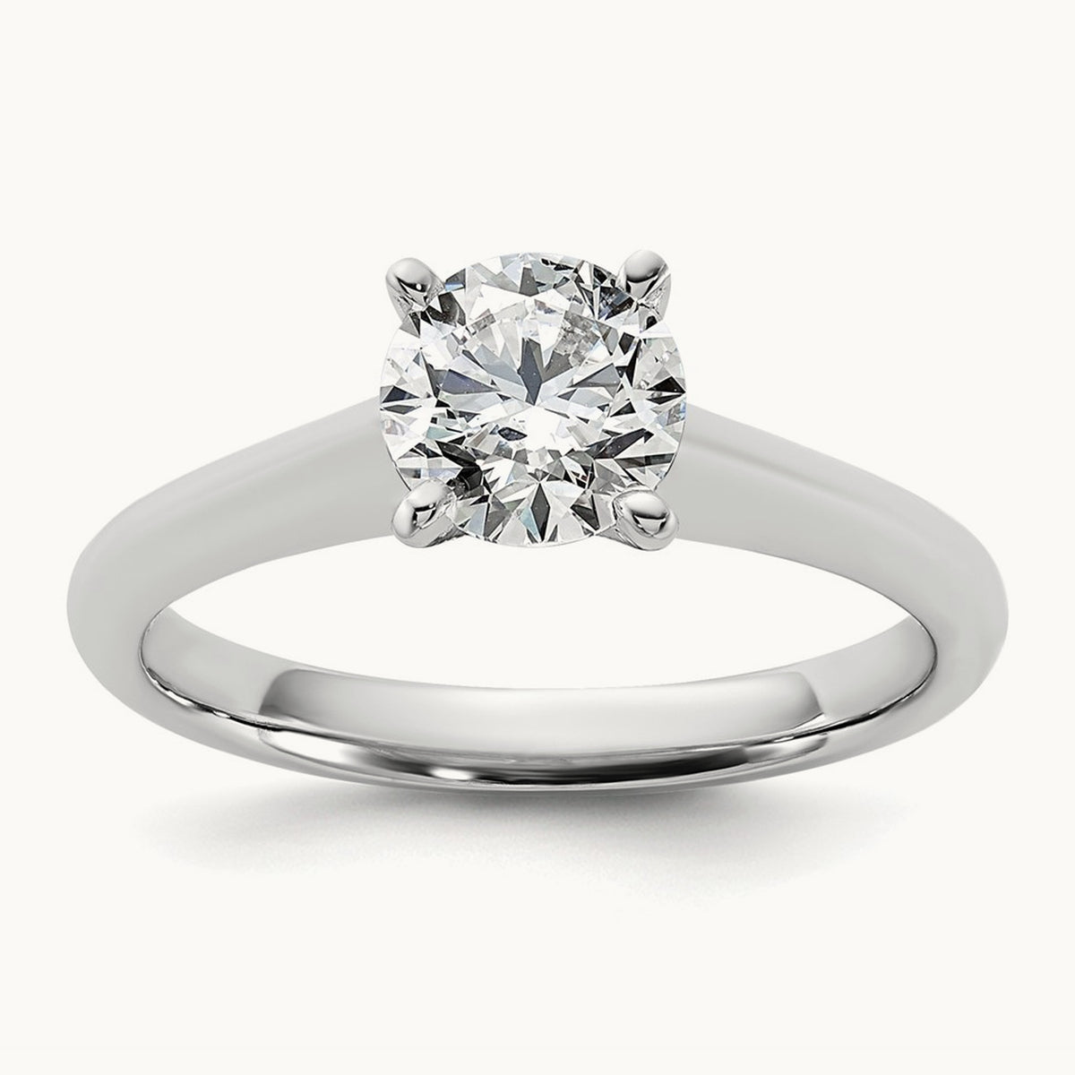 Round 8X Ring, 1.00 ct tw Lab-Grown Diamond — 14K White Gold