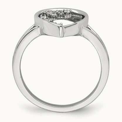 Polished Teardrop Diamond Ring, 14K White Gold