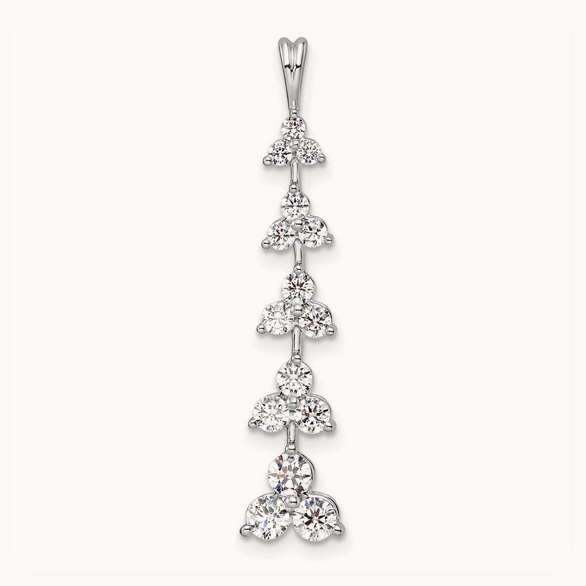 Five 3 Stone Bar Chain Slide, 1.00 ct tw Lab-Grown Diamond