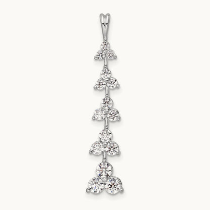 Five 3 Stone Bar Chain Slide, 1.00 ct tw Lab-Grown Diamond
