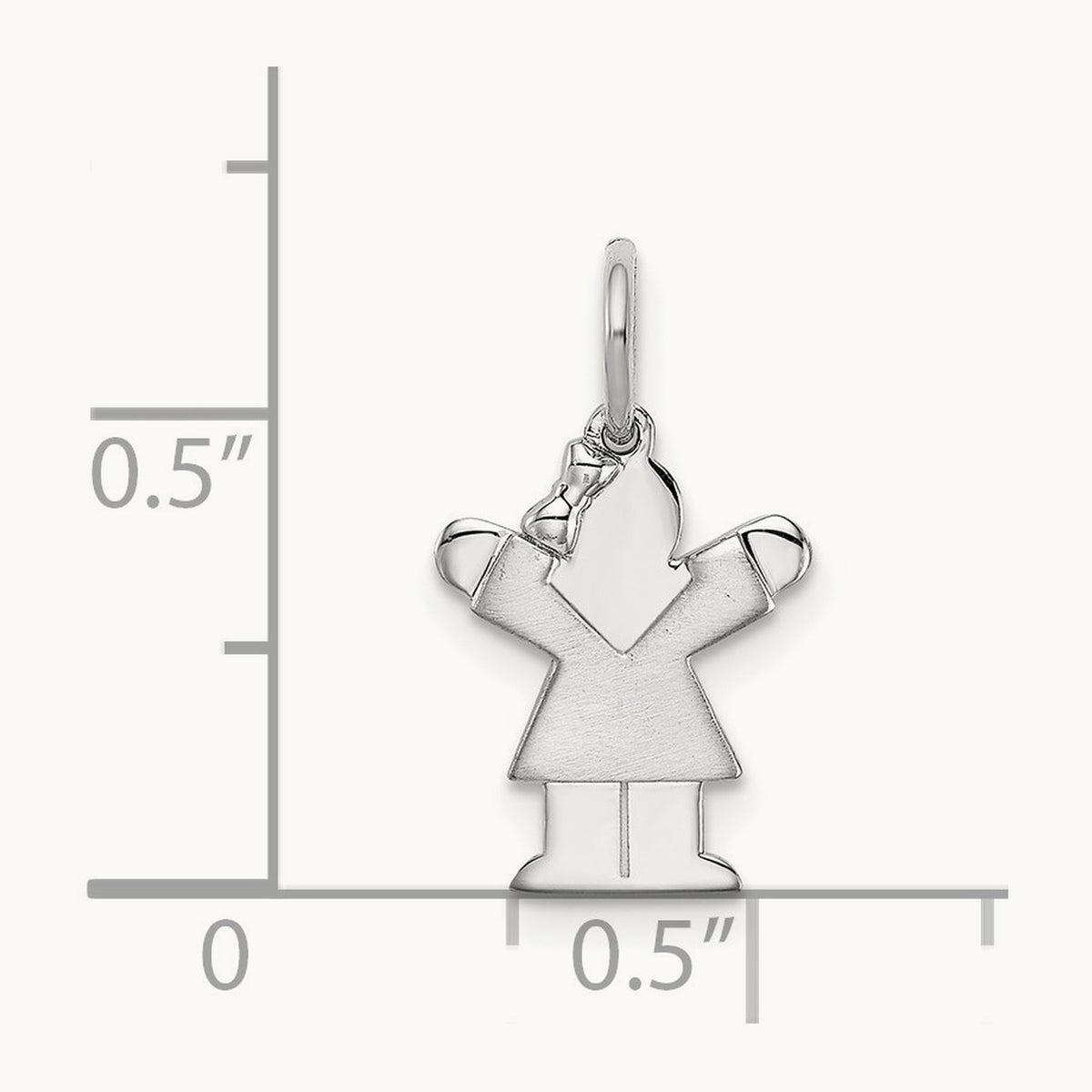 Mini Girl Love Charm — 14K White Gold