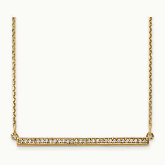 Diamond Bar Necklace, 14K Yellow Gold