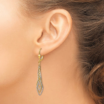 Polished Diamond-cut Dangle Leverback Earrings — photo set