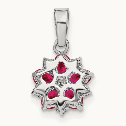Ruby and Diamond Floral Pendant — photo set