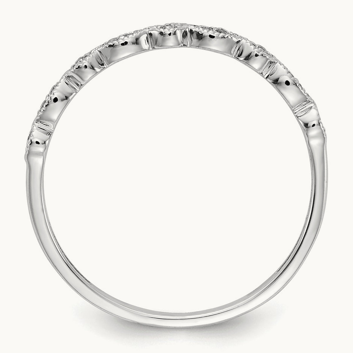 Diamond Fancy Band — 14K White Gold, 6.75
