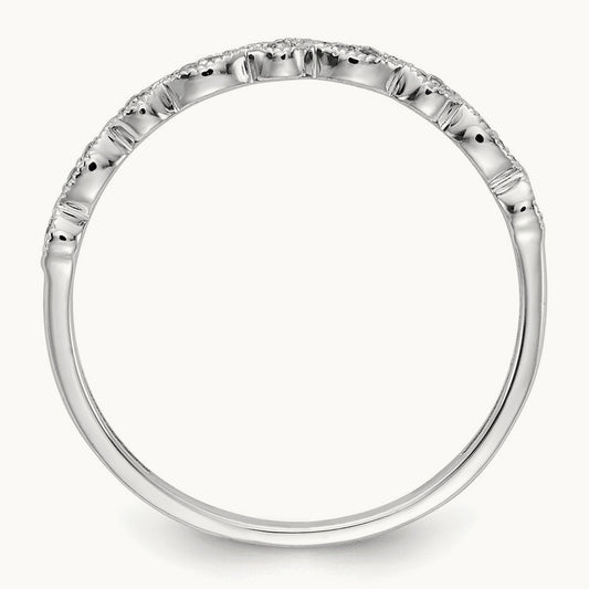 Diamond Fancy Band — 14K White Gold, 6.75