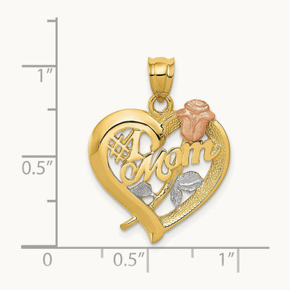 w/Rhodium Mom Charm, 14K Two-tone