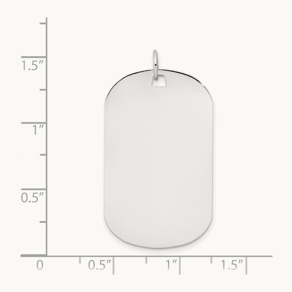 Plain .027 Gauge Engraveable Dog Tag Disc Charm — 14K White Gold, 38.6mm