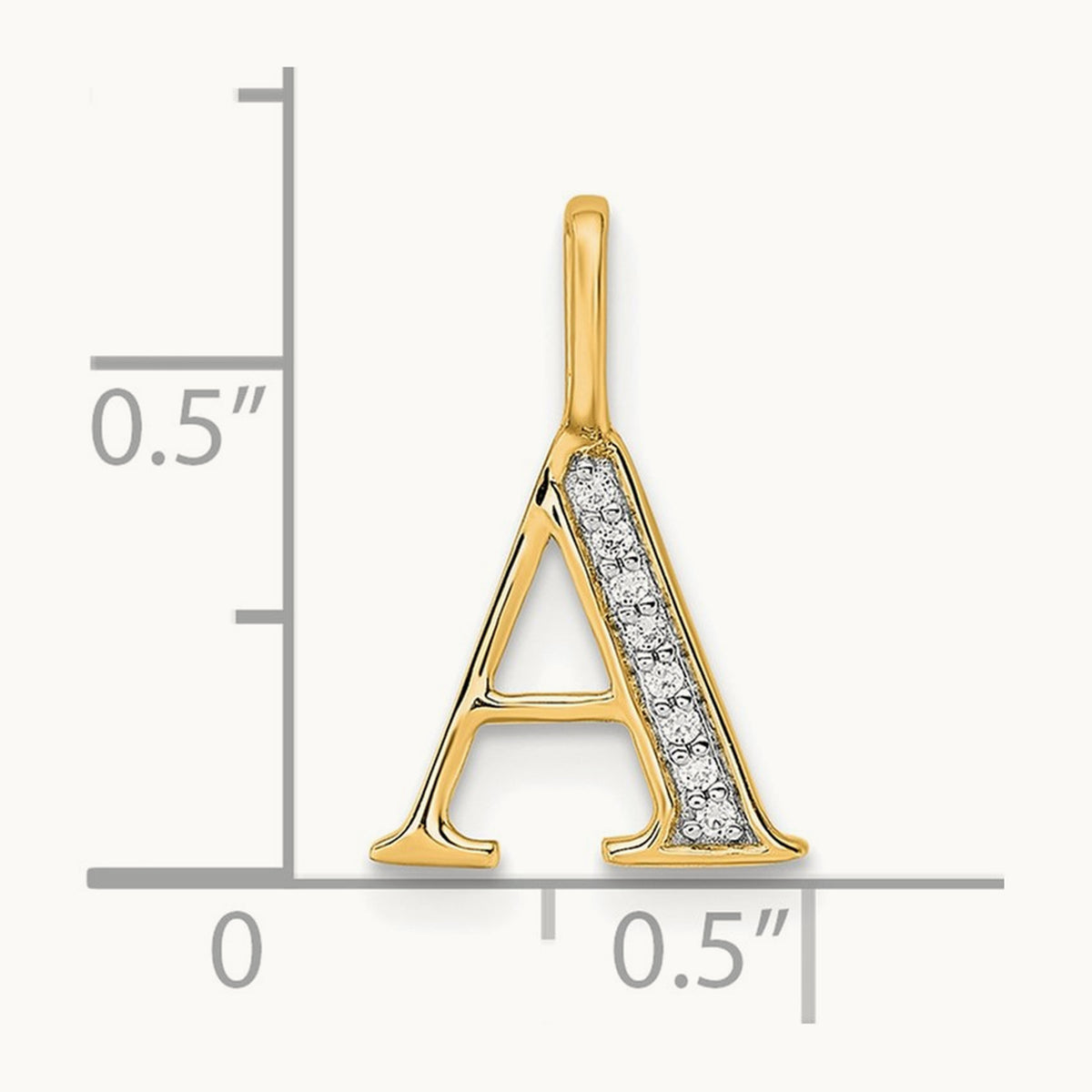 Diamond Letter A Initial Pendant, 14K