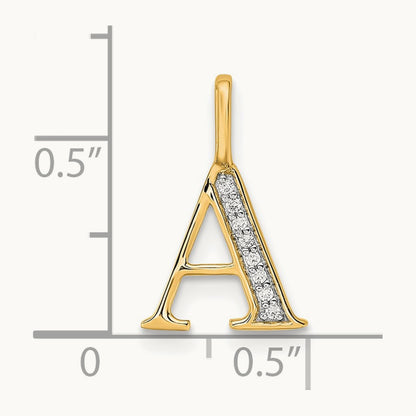 Diamond Letter A Initial Pendant, 14K