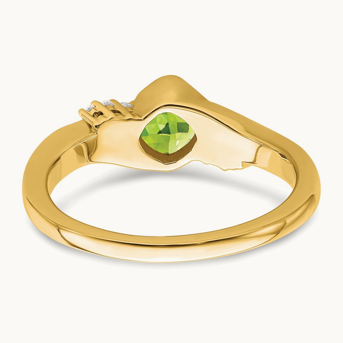 Peridot and Diamond Ring, 0.06 ct tw, 14K Gold — 14K Yellow Gold