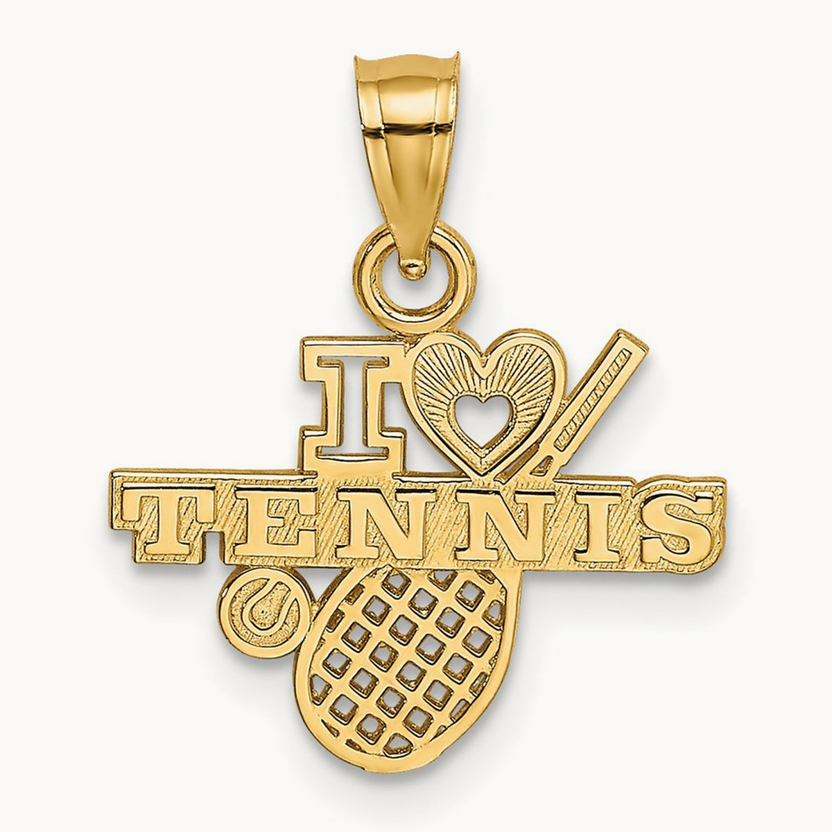 I HEART TENNIS Charm, 14K