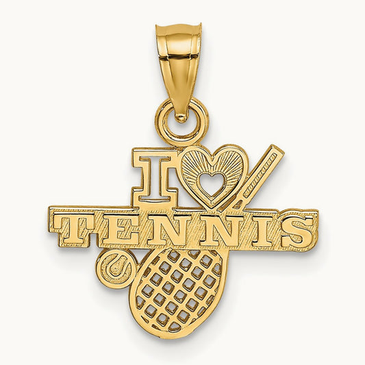 I HEART TENNIS Charm, 14K