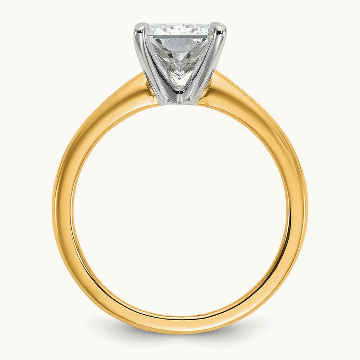 Radiant Solitaire Engagement Ring, 0.50-5.00 ct tw Lab-Grown Diamond — 2 1/2 ct, 14K Two-Tone