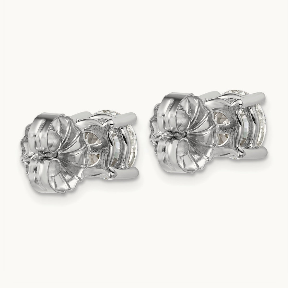 Round Lightweight Earrings, 0.25-6.00 ct tw Lab-Grown Diamond — 4 ct, 14K White Gold