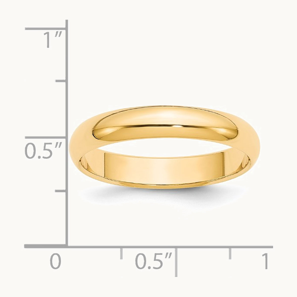 14K Yellow Gold 4mm Half-Round Wedding Band