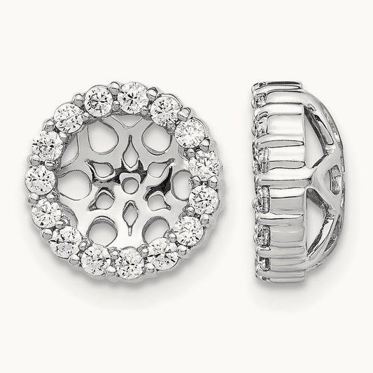 Diamond Earring Jackets — 14K White Gold, 10mm