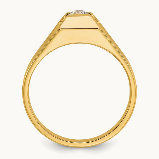 IBGoodman Men's Polished 1/4 Carat AA Diamond Ring, 14K