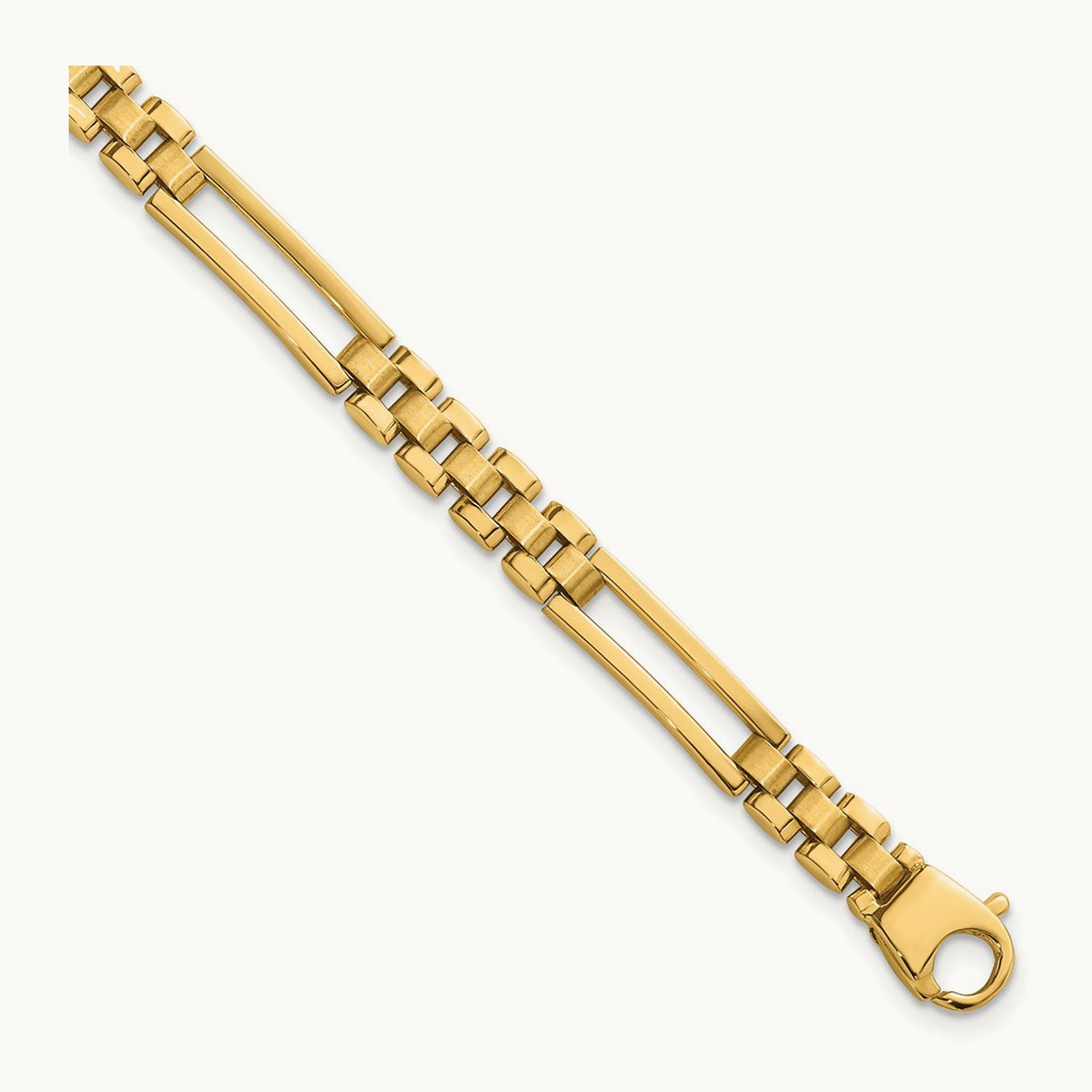 Polished Fancy Open Multi Link Bracelet, 14K