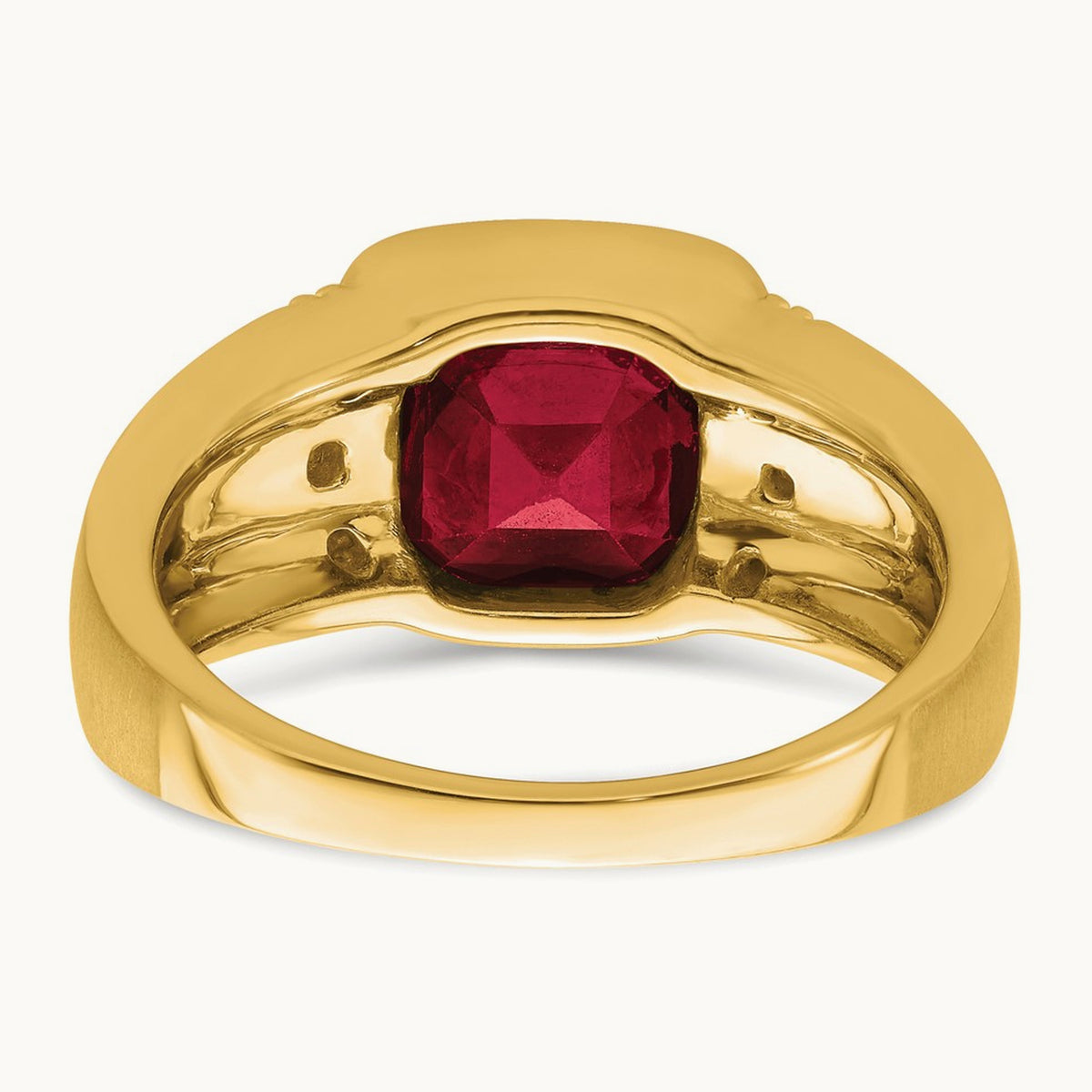 Created Ruby and Diamond Mens Ring, 14K