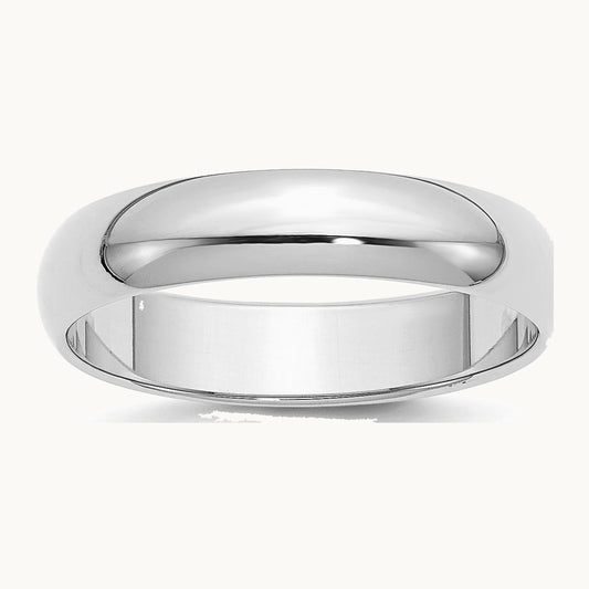 Sterling Silver Rhodium-plated 5mm Half-Round Band