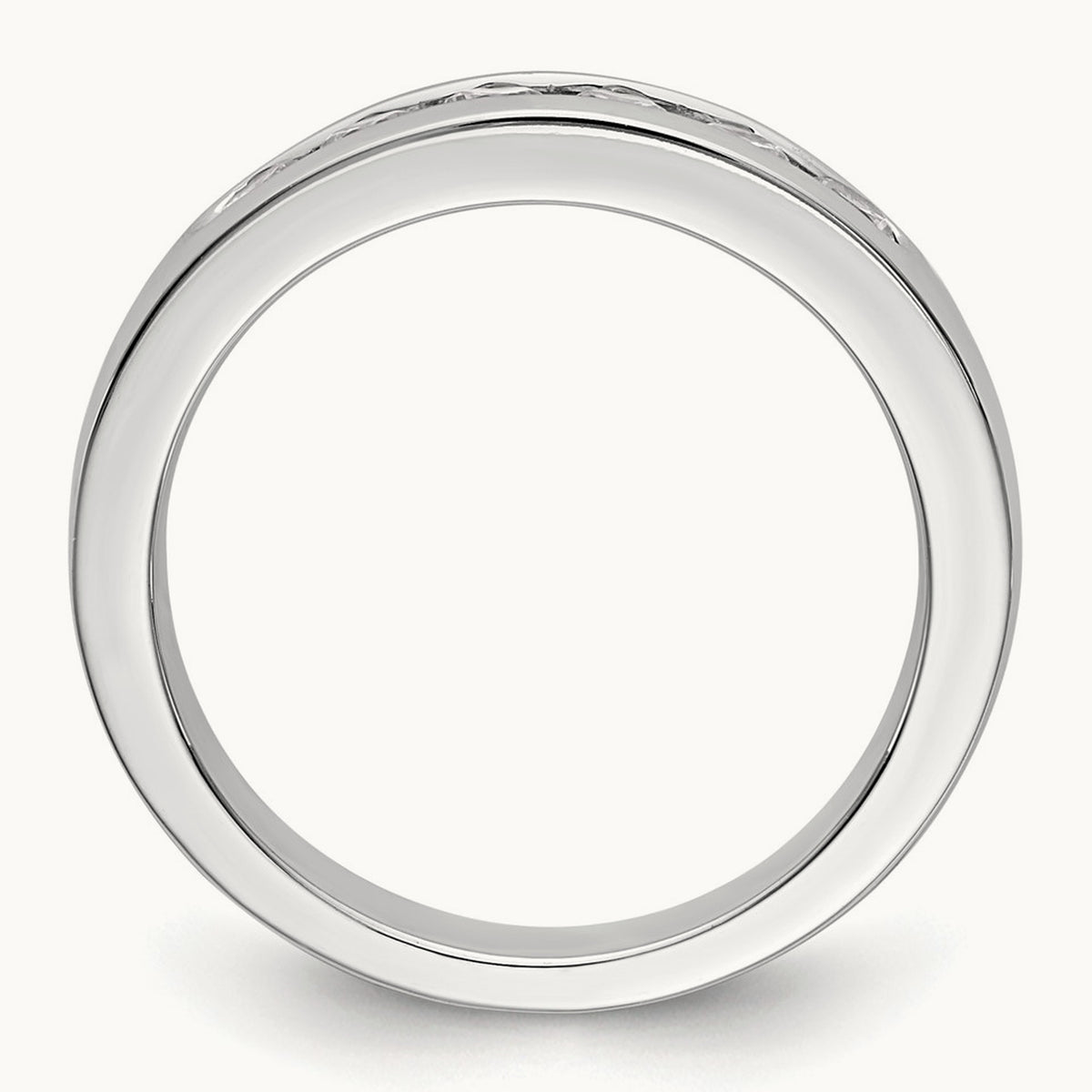 6-Stone Diamond Channel Band, 14K White Gold
