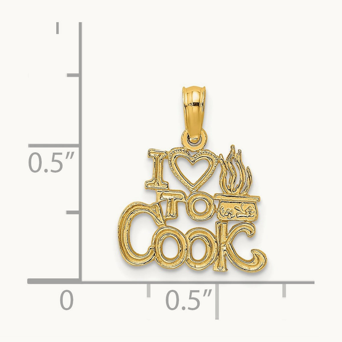 I HEART TO COOK Charm, 14K